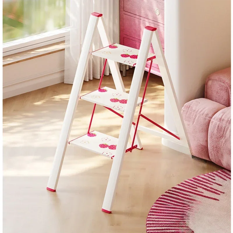 High Value Flower Rack Ladder Thickened Aluminum Alloy Ladder Stool Folding Design Step Ladder Relocation To New Home Step Stool