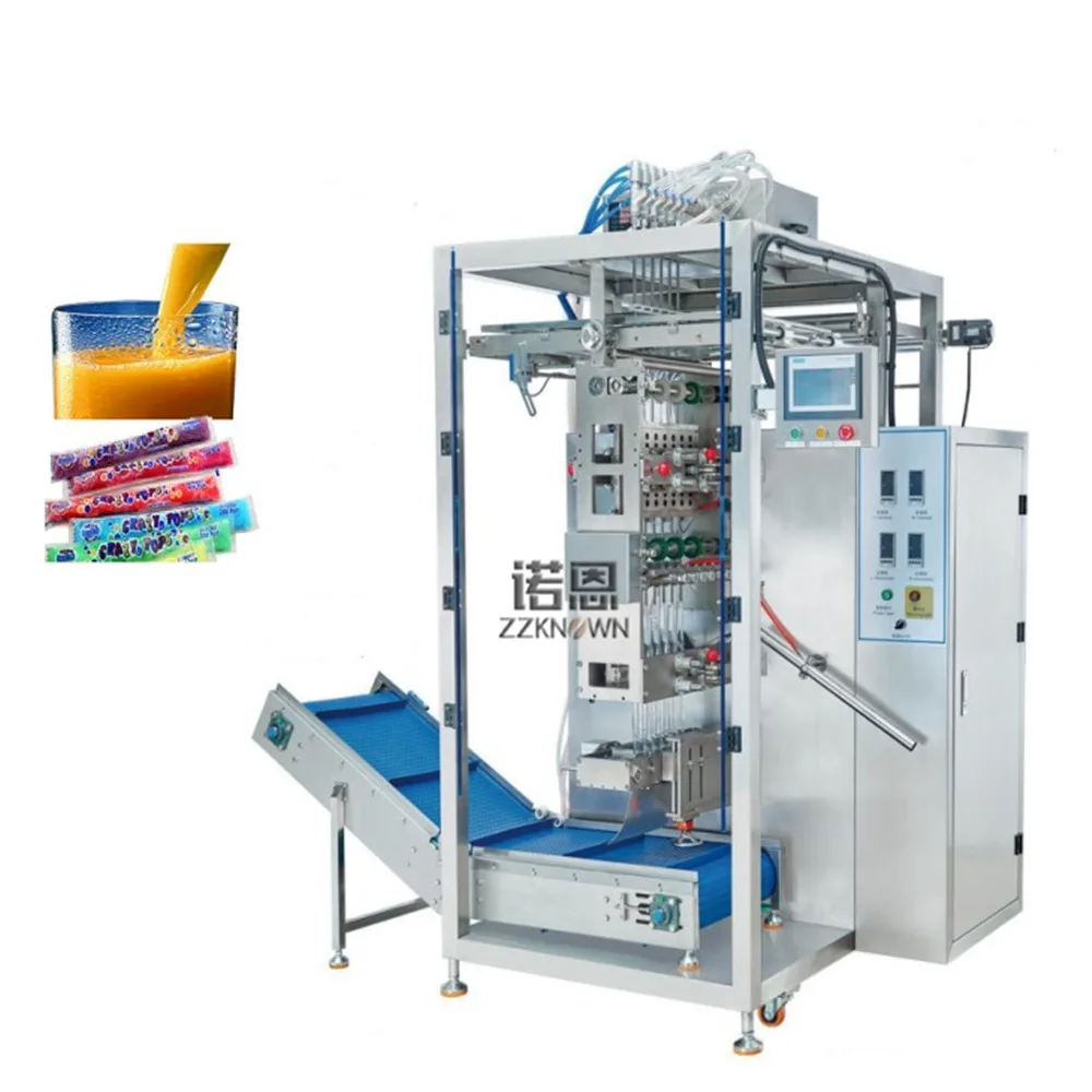 Multi Lanes Automatic Ice Lolly Popsicle Candy Packing Machine Liquid Ketchup Paste Shampoo Sachet Filling Sealing Machine