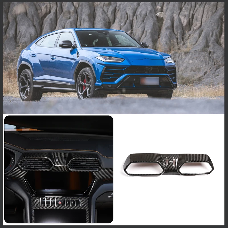 

For 2018-2021 Lamborghini URUS real carbon fiber car central control air outlet frame cover sticker car interior accessories