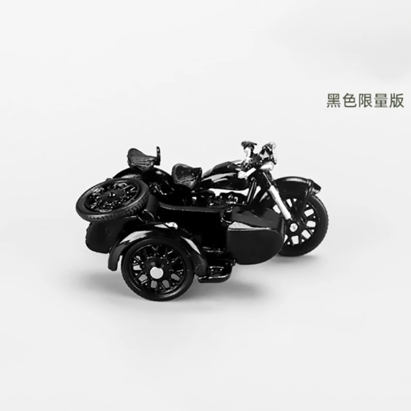 Diecast escala 1:64 liga clássico 750 motocicleta com modelo sidecar produto acabado simulação brinquedo coleção modelo estático