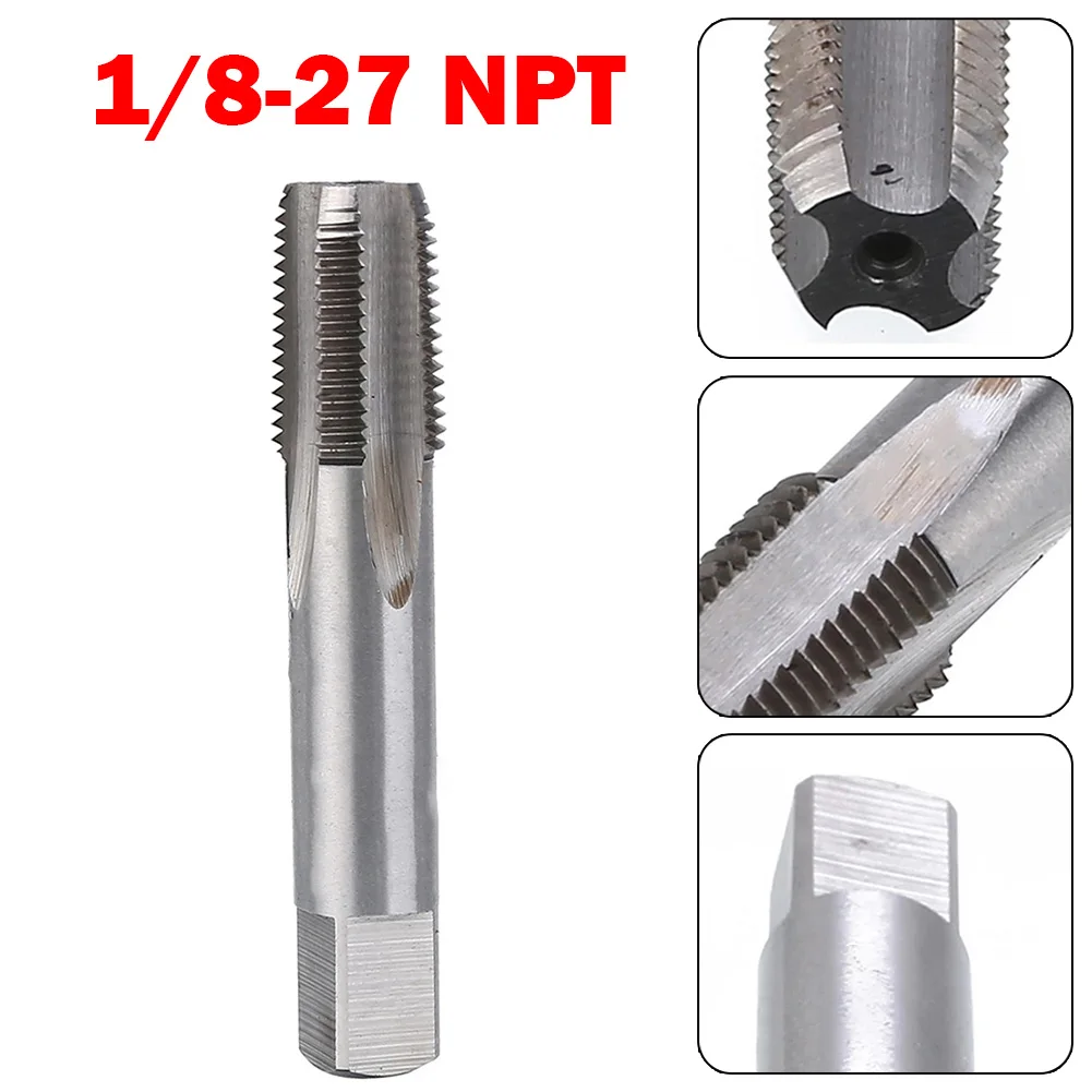 1/8 - 27 HSS NPT Taper Pipe Tap 1/8 - 27 TPI HSS Taper Pipe Tap Standard High Speed Steel Thread Tap Repair Work Tool Hand Tool