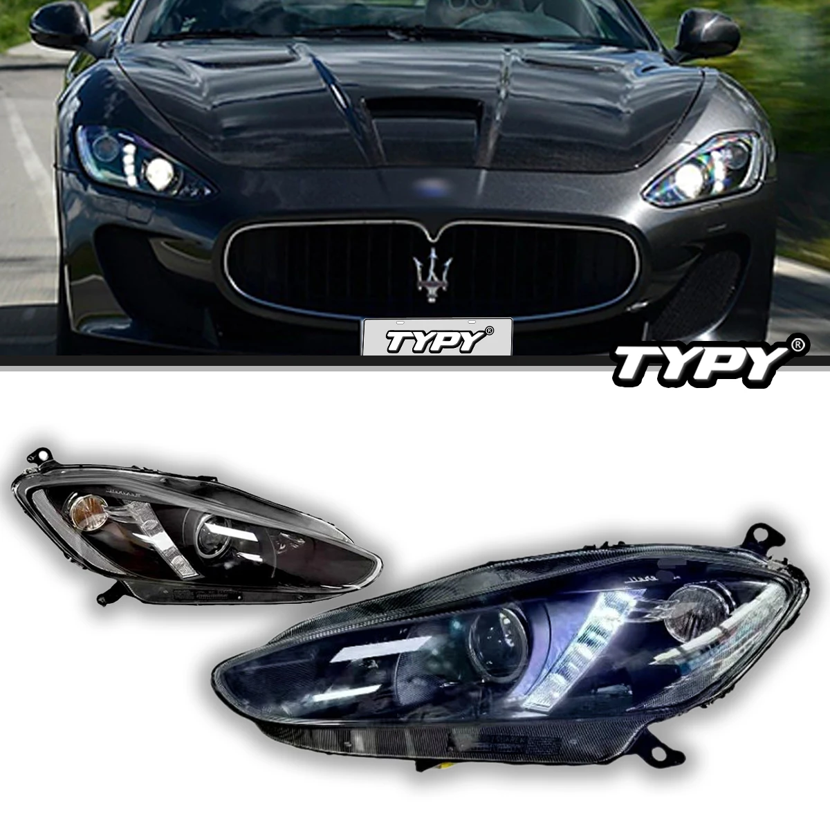 

Автомобильные фары TYPY для Maserati GT, 2007-2020, светодиодные фары для проектора, дневные ходовые огни, автомобильные аксессуары