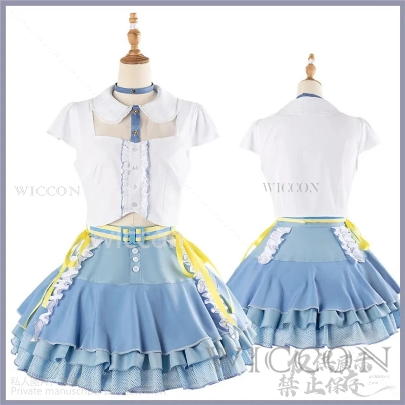 Anime THE IDOLM@STER Kotone Fujita Cosplay Costume Wig Athletic Lolita Blue Skirt Adult Woman Lovely Carnival Halloween Dress