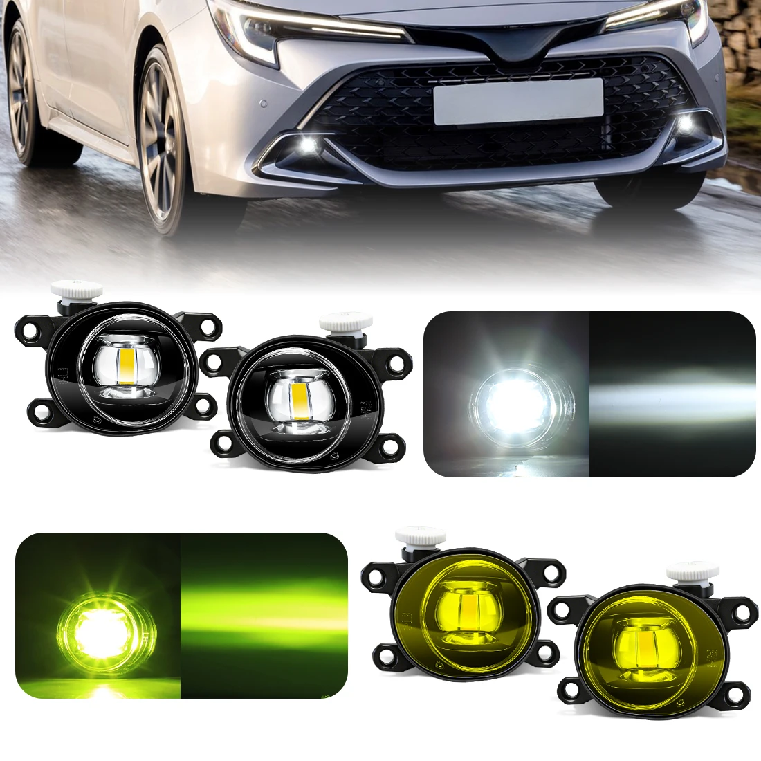 2PCS LED Fog Lamp Assembly For Toyota Corolla JP HATCHBACK Cross Levin Hilux Revo SR5 AURIS YARIS 2019 2020 2021 Front Fog Light