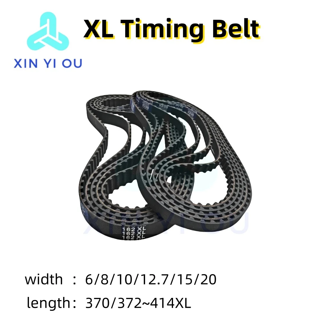 XL High torque rubber timing synchronous toothed belt with a width of 6/8/10/12.7/15/20mm and a length of370/372~414XL