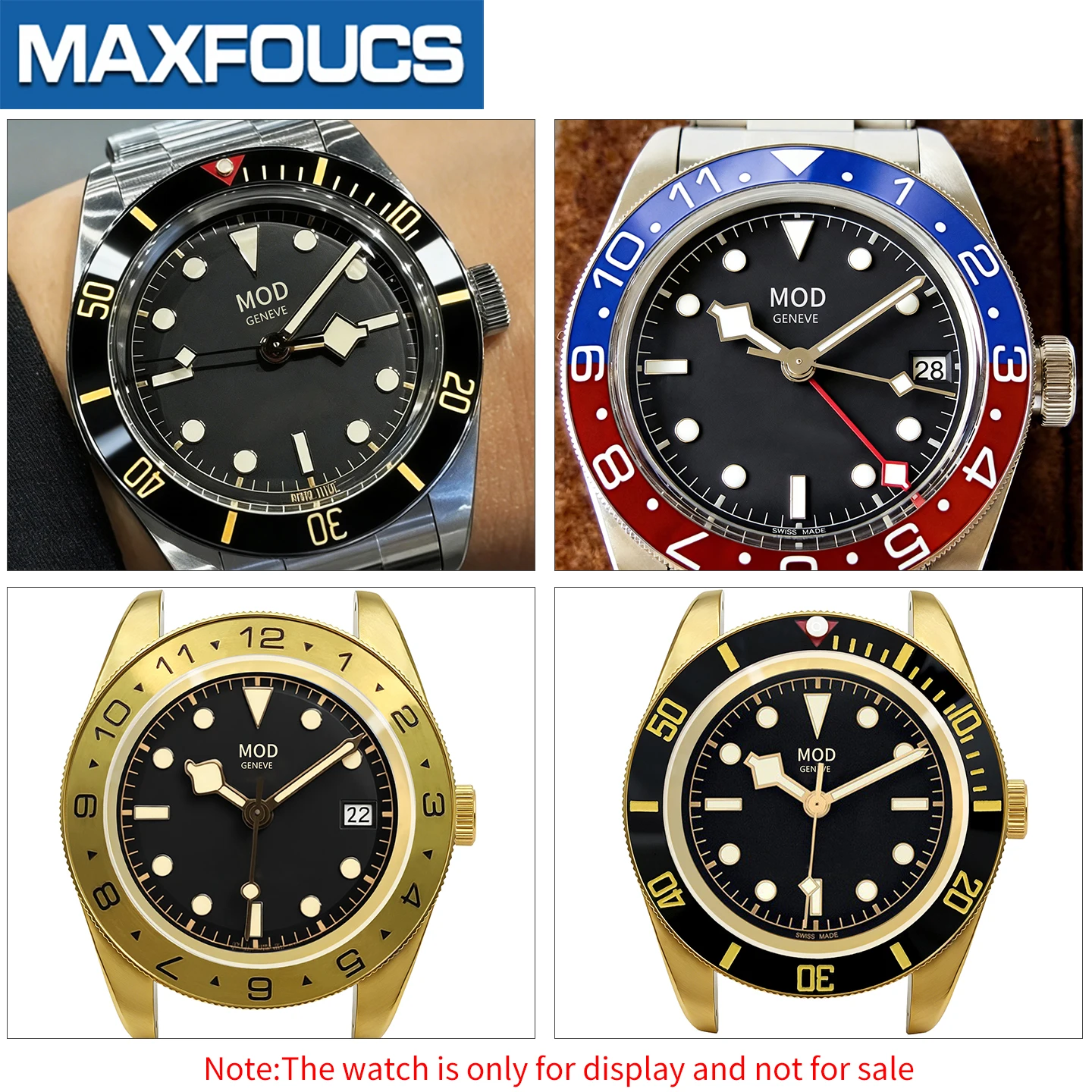 Retro Black Bay Style Uhrengehäuse MOD SKX NH34 NH36 SKX007 mit 3-Uhr-Krone, Saphirglas und individuellem Gehäuseboden – Zubehör – Detail 4