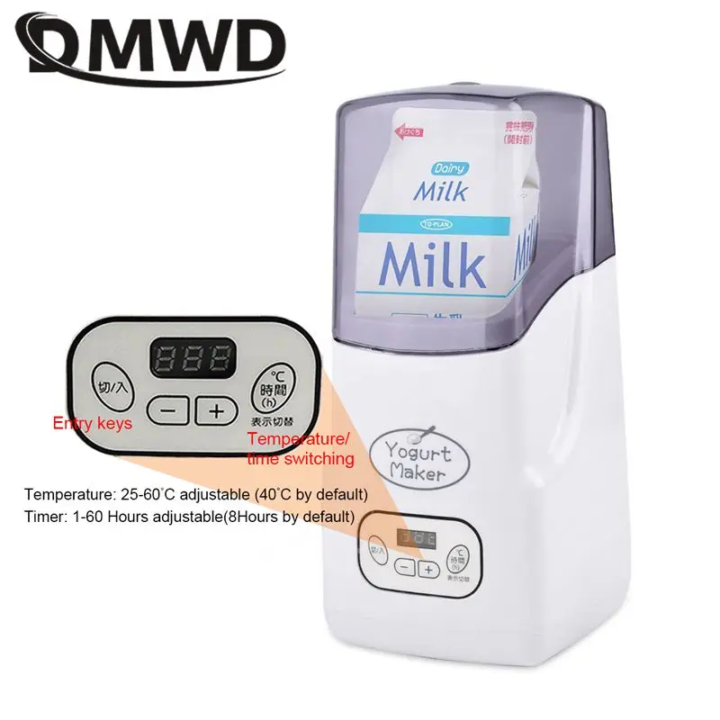 1L Automatic Yogurt Maker Temperature adjustable Multifunctional Leben Rice Wine Natto Caspian yogurt Fermenter With Timer EU US