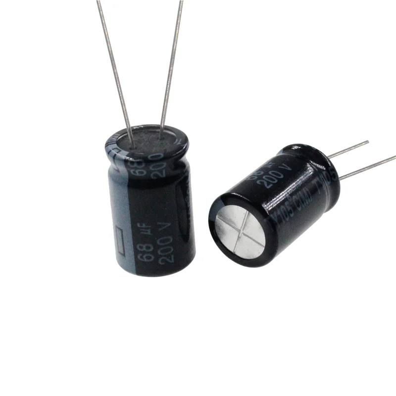 Capacitor eletrolítico de alumínio, 68uf, 200v, 68mfd, 200wv, 13x20mm, 5 peças