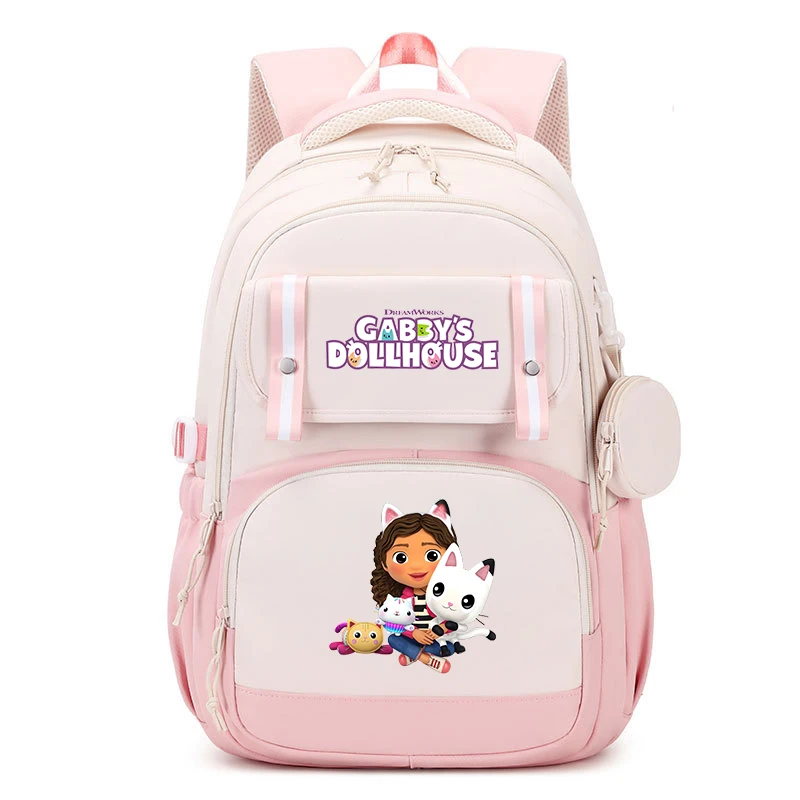 Plecaki Gabby's Dollhouse z nadrukiem anime, plecaki z figurkami, kreskówkowe torby na ramię dla uczniów szkół podstawowych, duże plecaki szkolne dla chłopców i dziewcząt, tornistry