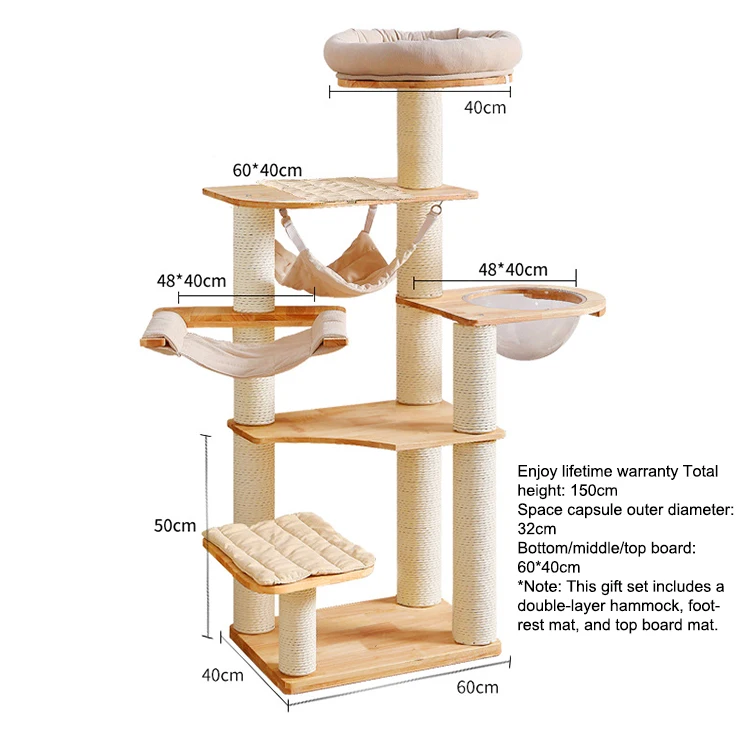 Cat Climbing Frame Pet Bed Multi-cat Family Use All-in-one Cat Rack Pet Furniture Toy Supplies