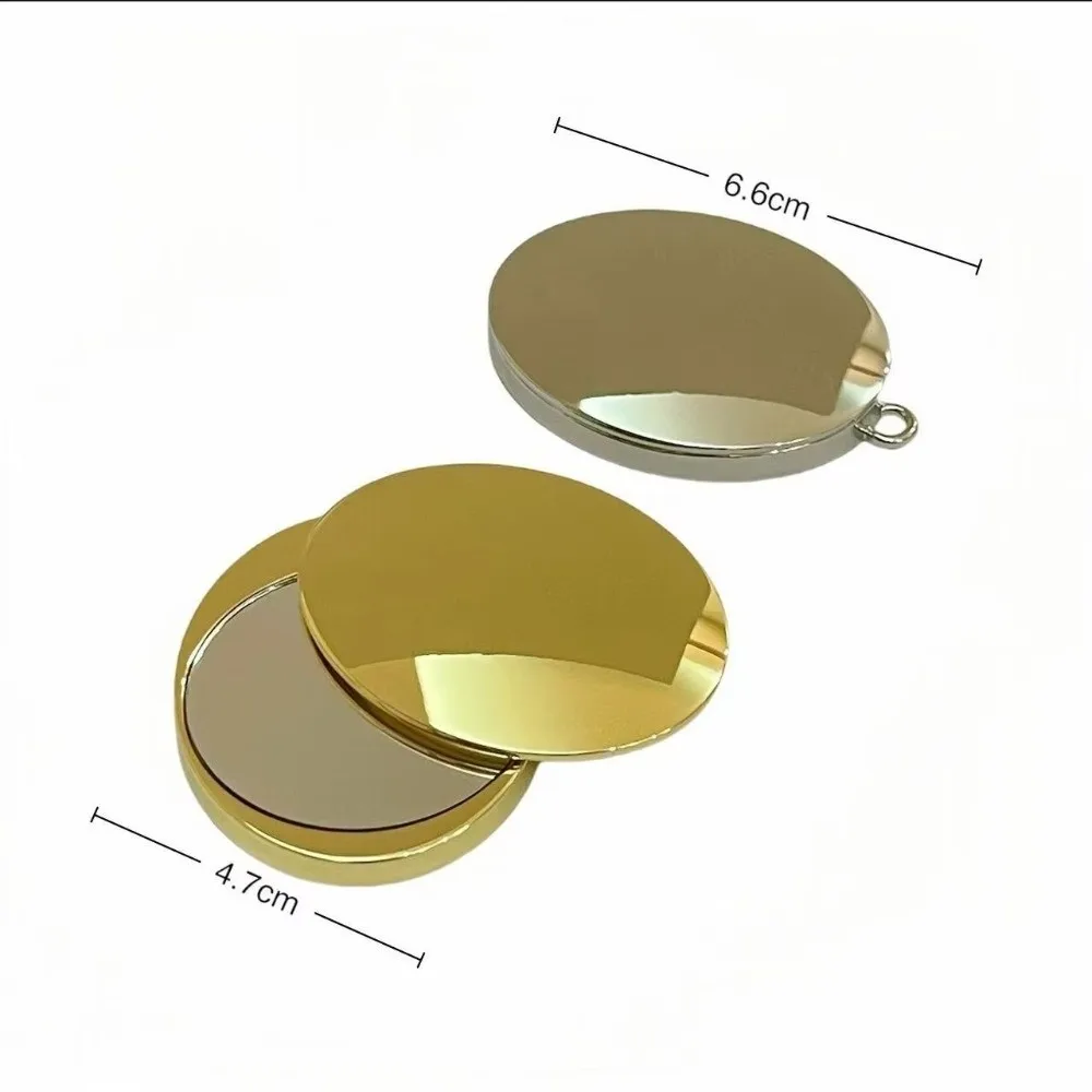 Fashion Metal Foldable Makeup Mirror Not Fragile Mini Cute Travel Compact Mirror Double-sided Portable Bag Small Mirror