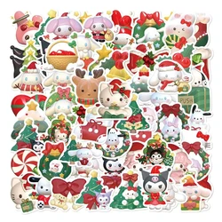 62Pcs Cartoon Cute Christmas Style Sanrio Stickers Kawaii Water Bottle Laptop Skateboard Luggage Waterproof  Stickers Kids Toys