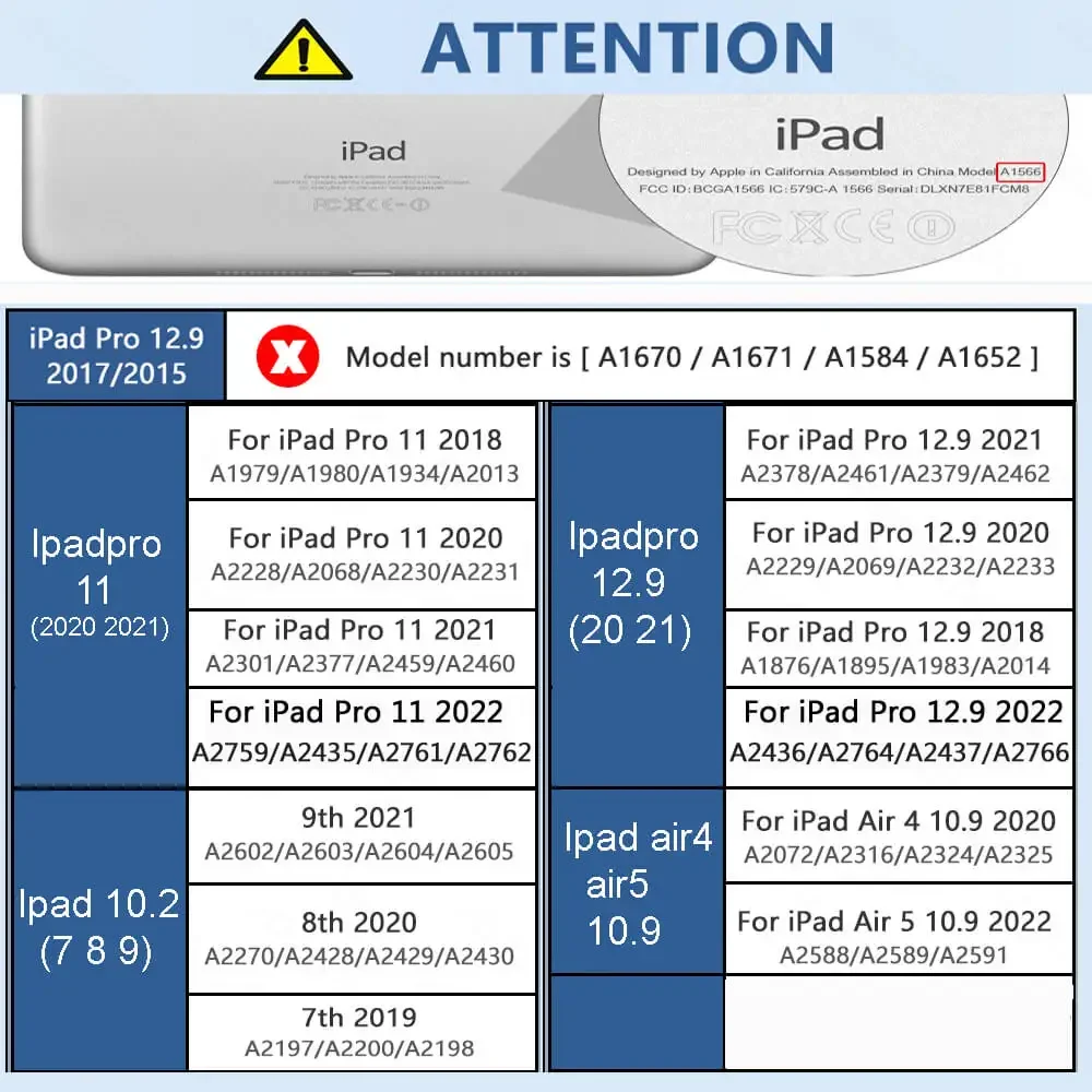 Caixa universal do ar para o iPad pro, iPad pro, 12, 9, 5th, 9th geração, 10, mini, 4, 5, 11, versão global