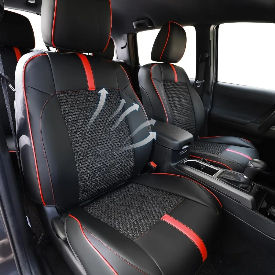 

Leather Seat Covers Custom Fit for Tacoma 2016-2023 3rd Gen Double and Crew Cab SRSR5 Limited TRD Pro TRD Sport TRD OffRoad Ful