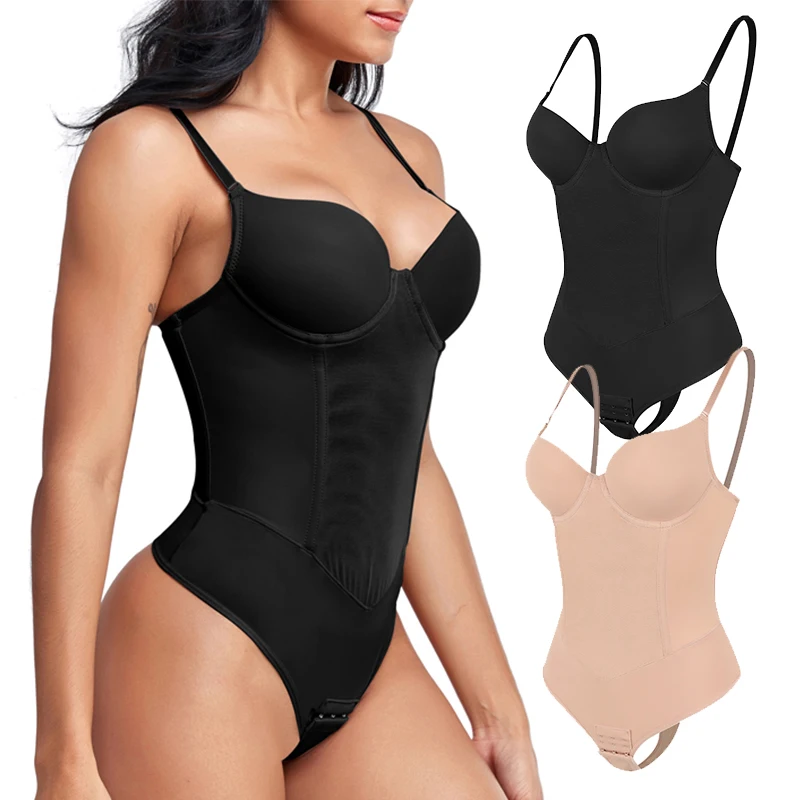 Full Body Shaper Thongs Bodysuits for Women Waist Trainer Tummy Control Camisole Underwear Flat Belly Underbust Corset Shapewear