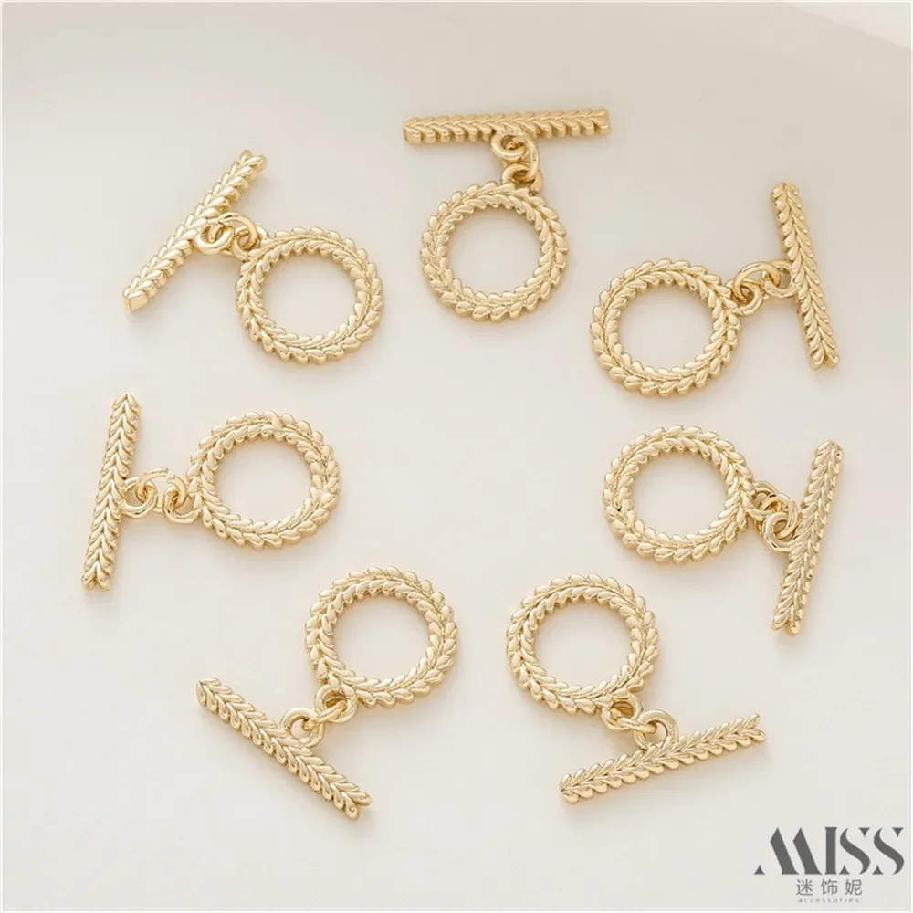 

14K Package Gold Color Wheat Ear OT Buckle Connection Buckle End Buckle DIY Handmade Bracelet Necklace Accessories