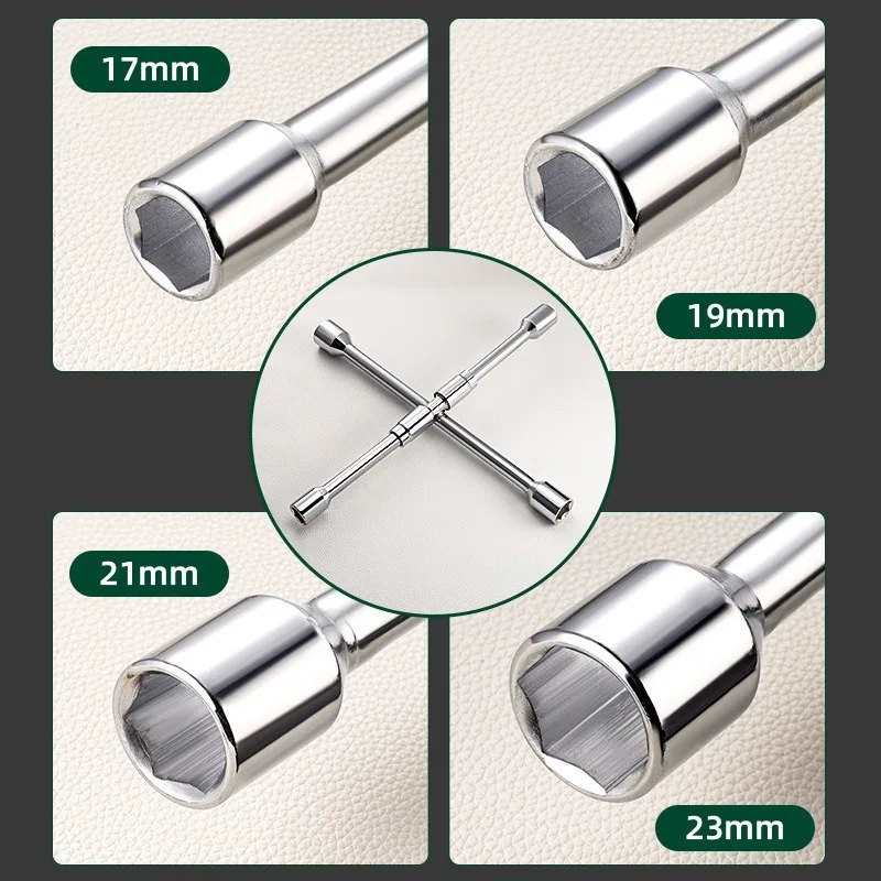 Складной крестообразный ключ для ремонта автомобильных шин 17, 19, 21, 23 мм, трудосберегающий автомобильный торцевой ключ, складной инструмент для снятия колесных гаек