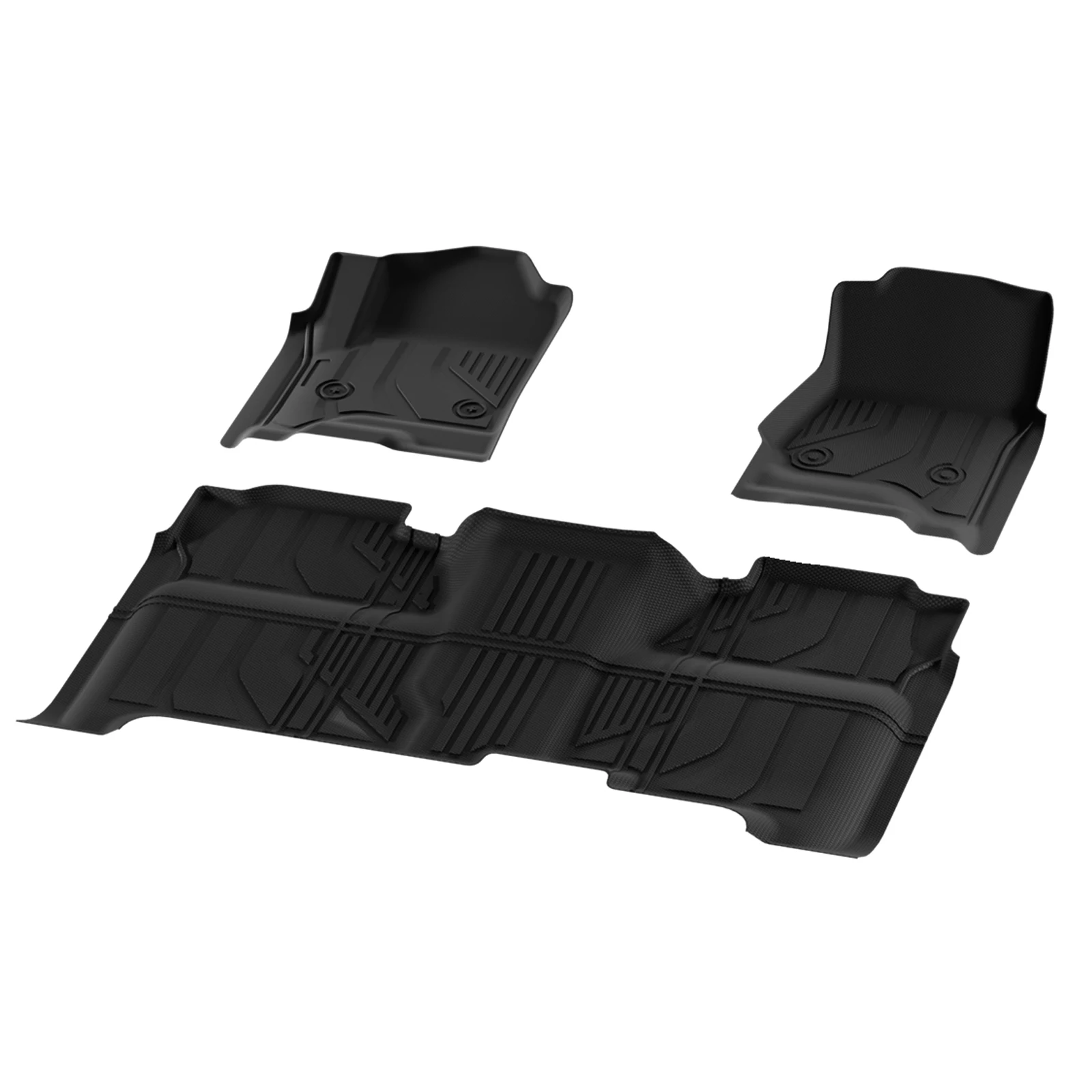 3Pcs/Set Car Floor Mats Compatible for S-ilverado 1500 2014-2019 All-Weather Automotive Floor Mats Waterproof Heavy Duty Car Mats Flexible Floor Liners