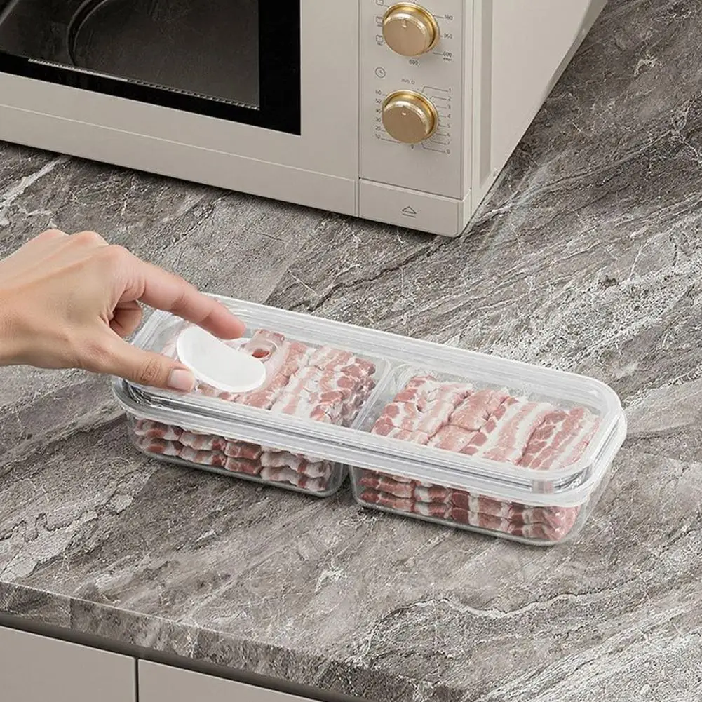 Meat Storage Container 3/6-piece Bpa-free Food Storage Boxes Transparent Multi-compartment Fruit Organizer Portable Refrigerator