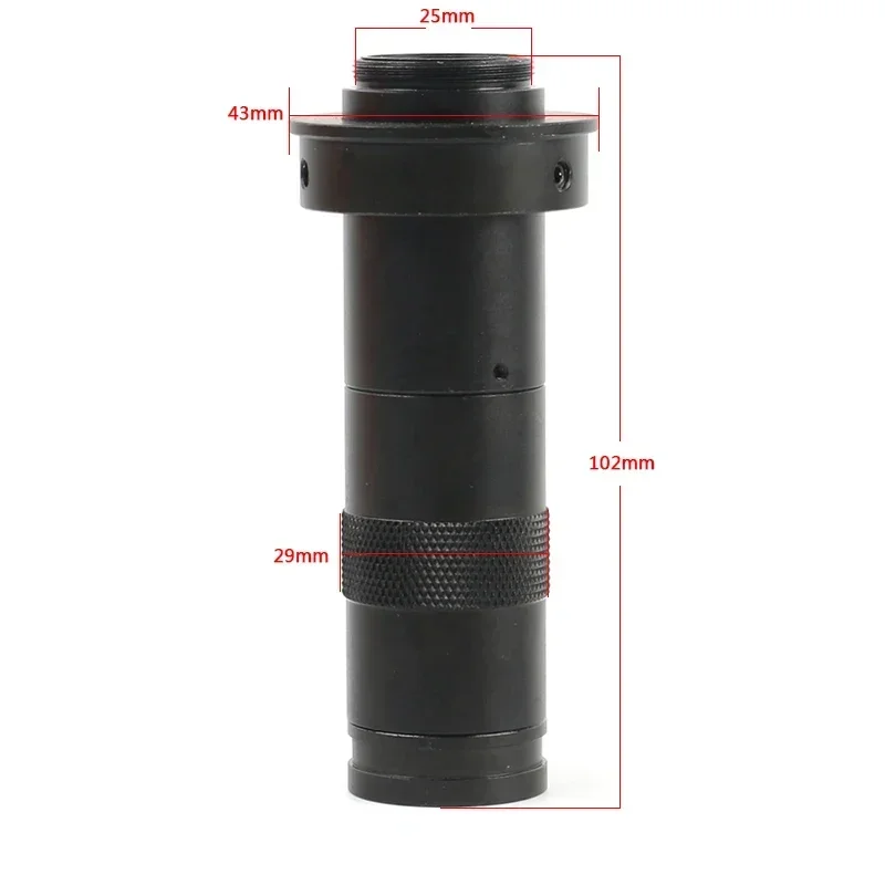 Adjustable 200X Zoom CS C-Mount Magnification Lens Microscope Accessory for Industrial Video Camera