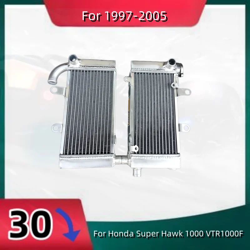 

For 1997-2005 Honda Super Hawk 1000 VTR1000F Aluminum Radiator Cooler Cooling Coolant 1997 1998 1999 2000 2001 2002 2003 2004