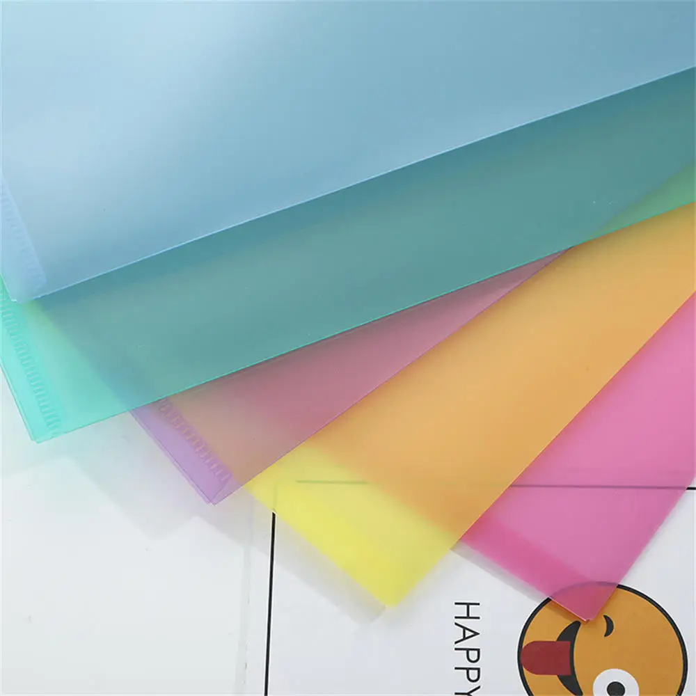 A4 Documents Bag Transparent Snap File Folder Student Stationery Test Paper Bag Plastic Thickened Waterproof Office Supplies