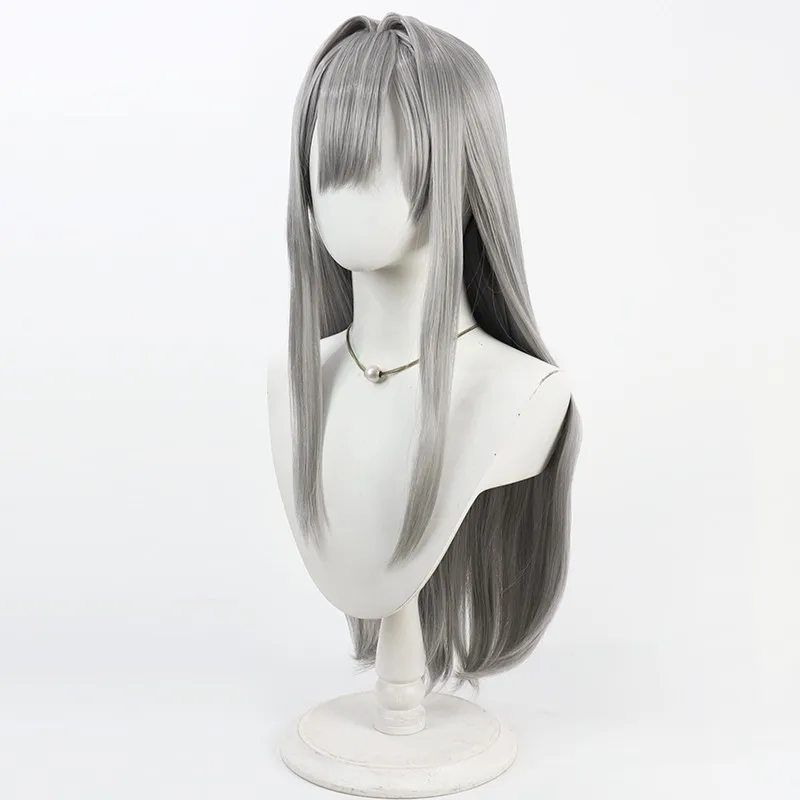 Jogo Scarlet Cosplay Peruca Prata Cinza Longo Cabelo Liso Para Comicon Party Adulto Mulheres Homens