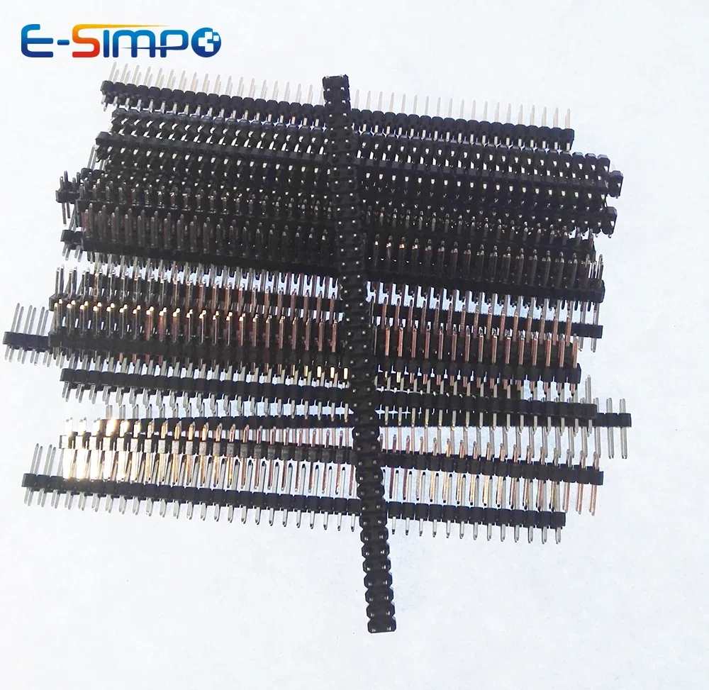 100PCS 2.54mm Short Profile L8.5mm 2x2/3/4/5/6P 10PCS 40P Straight Double Row 0.8U Gold Breakaway PCB Connector Male Pin Header