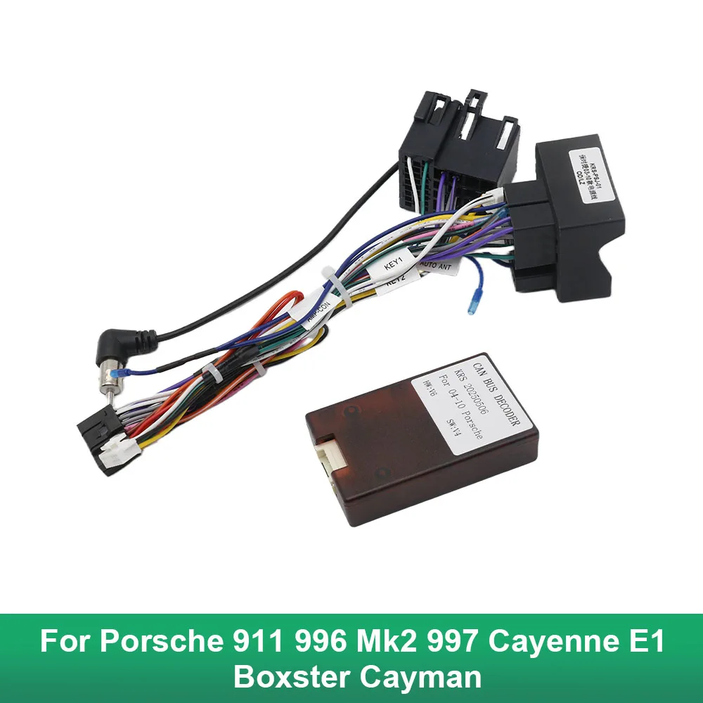 CANBUS Decoder for Porsche 911 996 Mk2 997 Cayenne E1 Boxster Cayman 16 Pin Wiring Harness Adapter ISO Quadlock Connector Cable