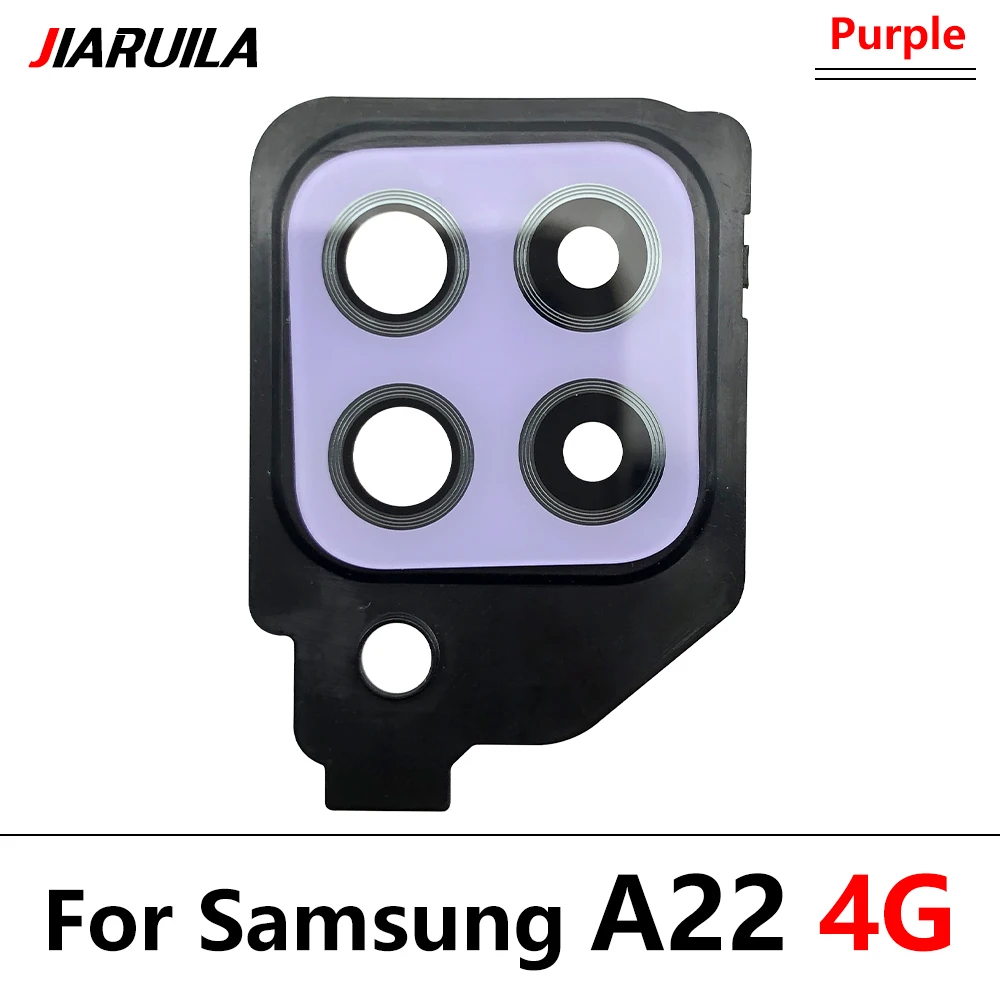 Housing Back Rear Camera Glass Lens With Cover Frame Holder For Samsung A22 5G A22 4G Black Purple Green White