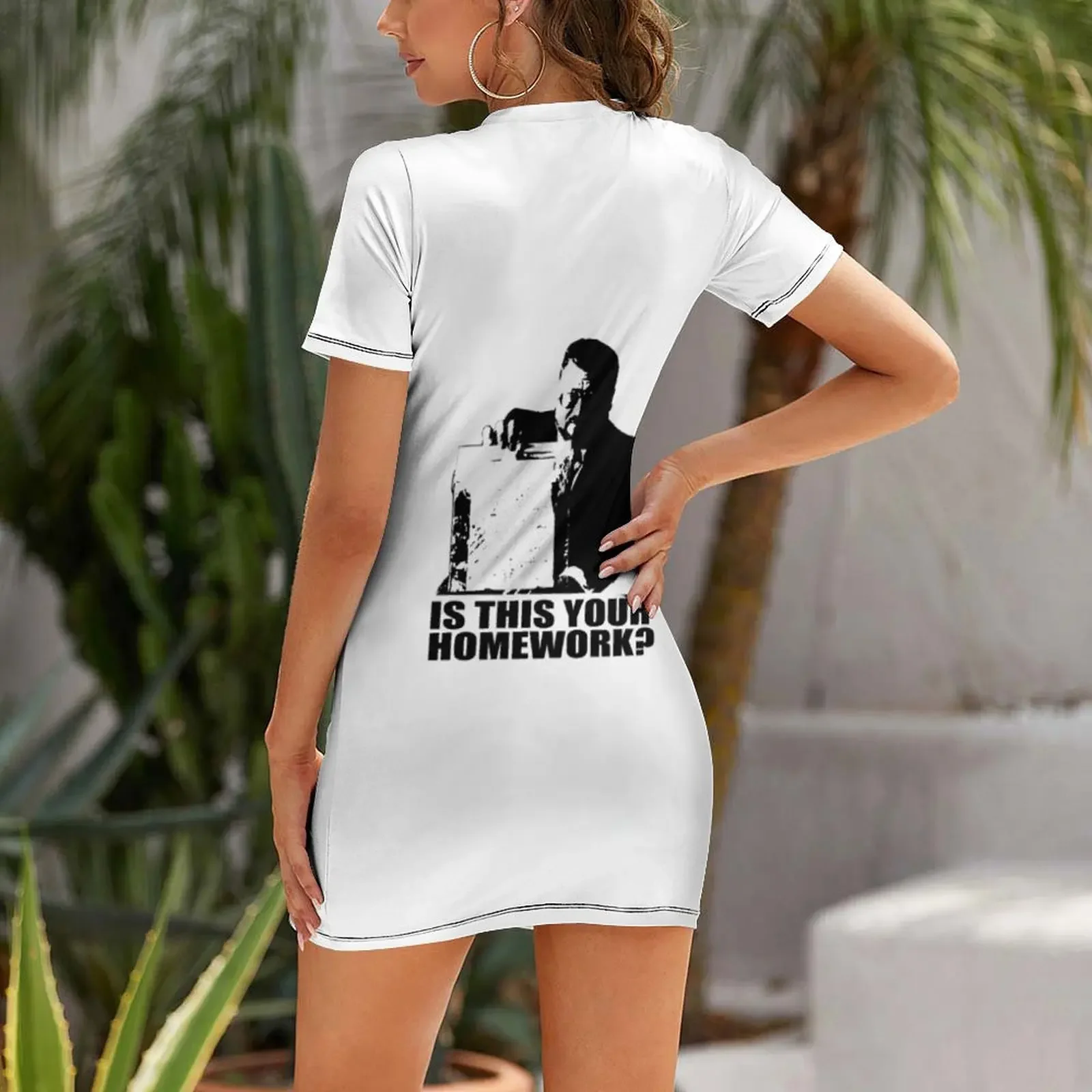 De Big Lebowski Walter Sobchak Huiswerk T-shirt Korte Mouwen Jurk zomerjurken dames 2025 Jurk