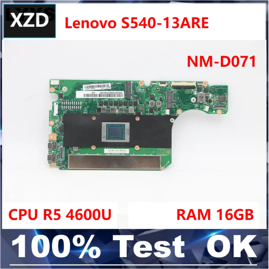 

New GS345 GS346 NM-D071 Mainboard For Lenovo Ideapad S540-13ARE Laptop Motherboard with R5 4600U CPU RAM 16G 100% test work