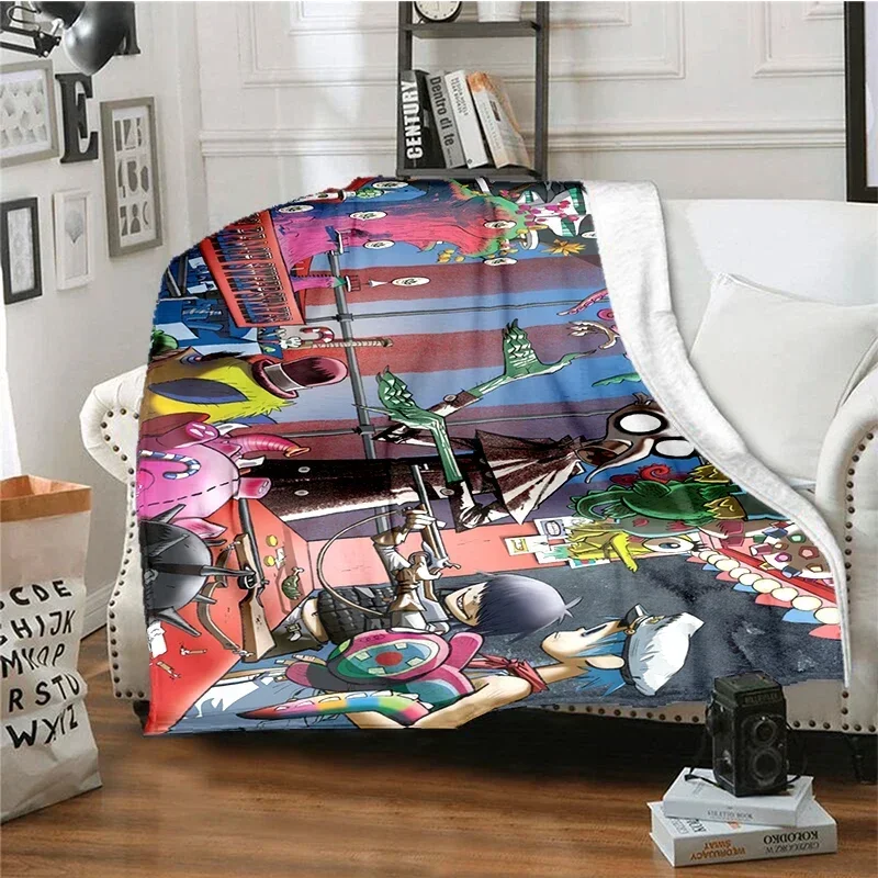 Gorillaz Band UK Virtual Band Blanket Children's High Quality Flannel Blanket Soft and Comfortable Home Travel Blankets