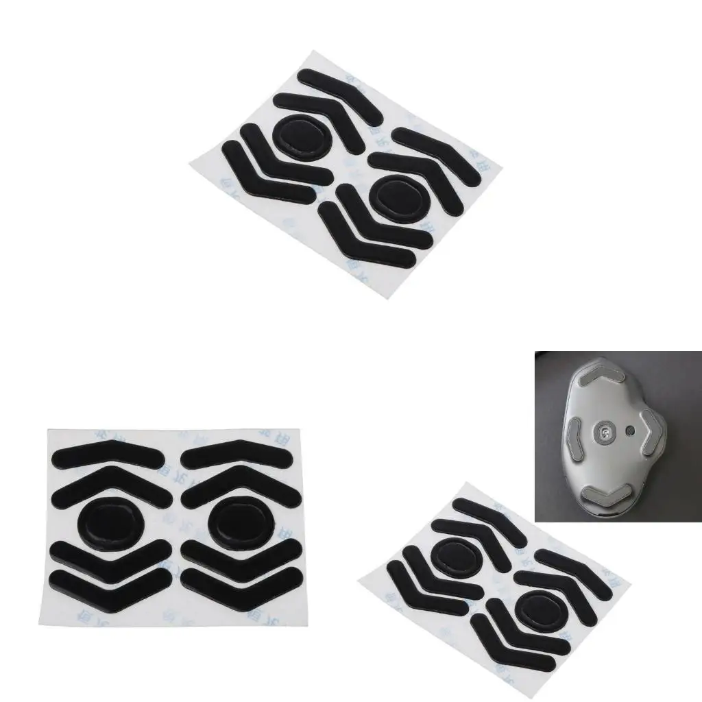 2 Sets 0.6mm Mouse Feet Mouse Skates Mouse Stickers Pad Black For Logitech G604 Mouse