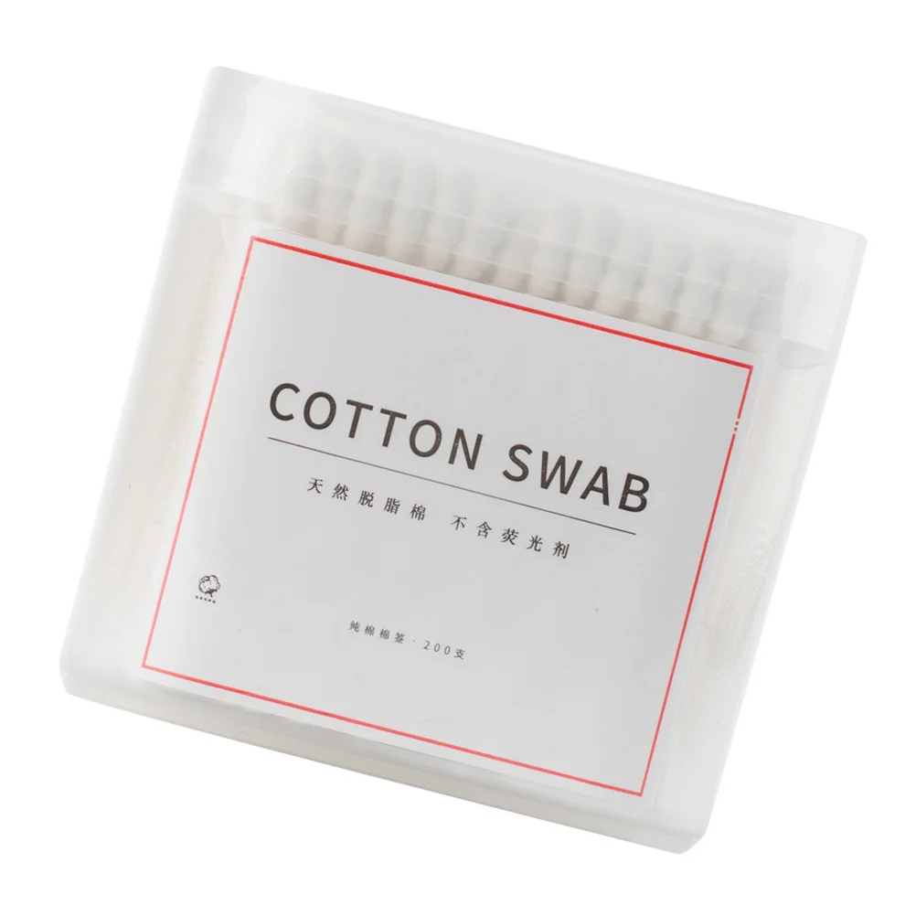 200 قطعة من مسحات القطن للاستعمال مرة واحدة، عصا ورقية مزدوجة الأطراف، أعواد قطنية متعددة الأغراض لتنظيف المكياج