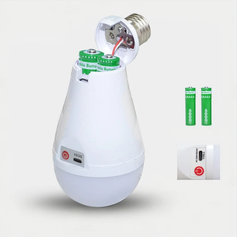 Flimmerfreie LED-Glühbirne Tragbar 20W 30W Notfall-Glühbirne Hof Außenbereich Glühbirne Stromausfall Notfall