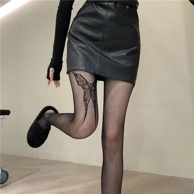 2023 ใหม่ผู้หญิงเซ็กซี่รูปแบบผีเสื้อขนาดใหญ่ตาข่ายTights Gothic Lolitaถุงน่องFishnetไนลอนPantyhose Ladyเครื่องแต่งกายร้านขายชุดชั้นใน