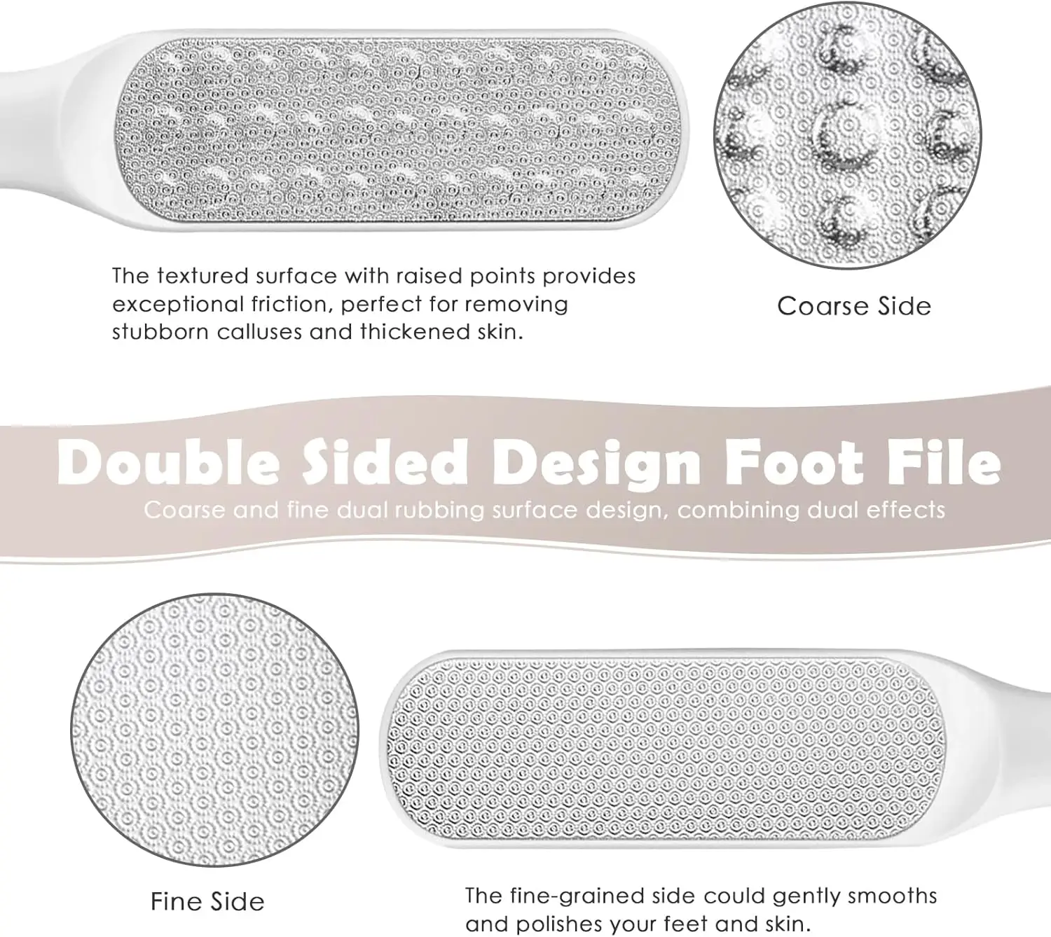 1 pz doppia faccia lima per piedi grattugia per tallone dura pelle morta callo professionale raspa rimozione strumenti per pedicure del piede in acciaio inossidabile