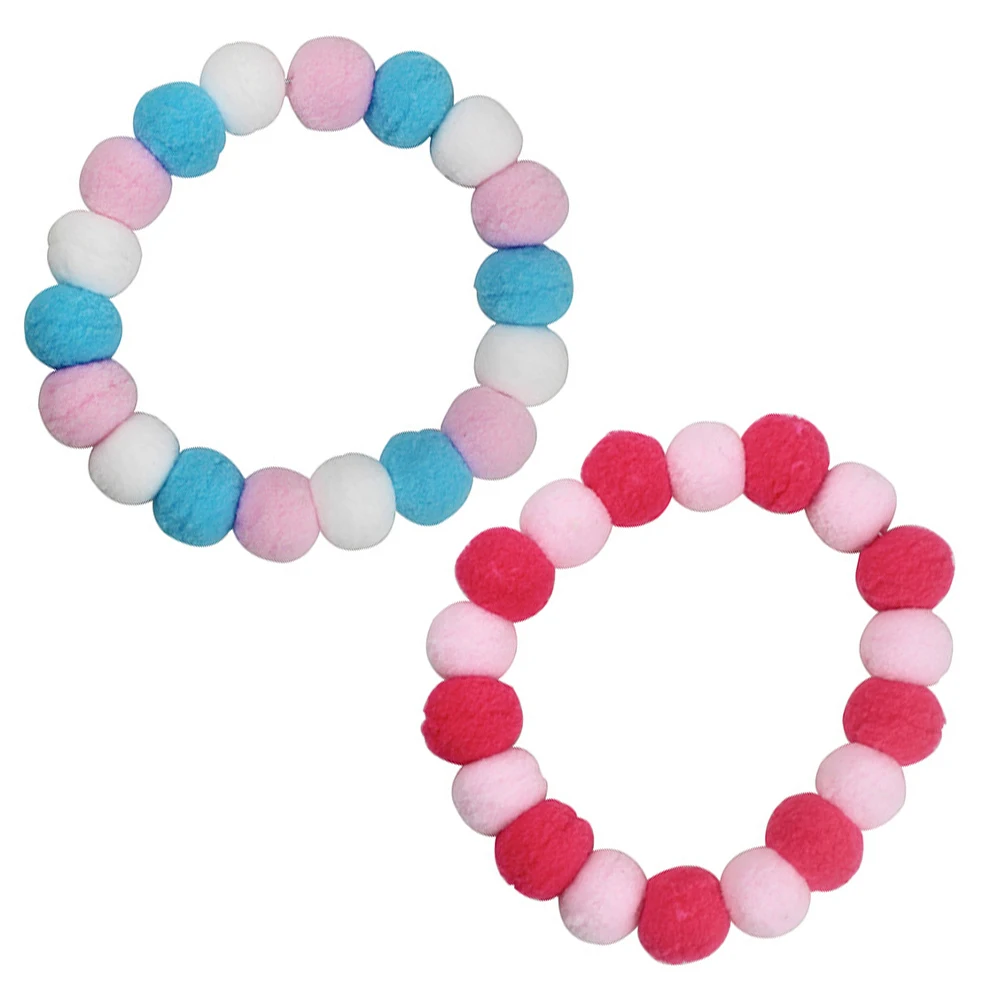 

2pcs Colorful Collar Set Elastic Cat Dog Necklace Pet Collar Balls Lightweight Non Fading Easy Wash Outdoor Wedding Party