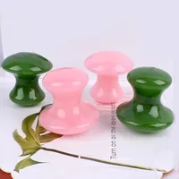 Natural Rose Quartz Jade Mushroom Facial Massage Stone Gouache Scraper Face Massager Gua Sha Board Skin Care Face Lifting Tool