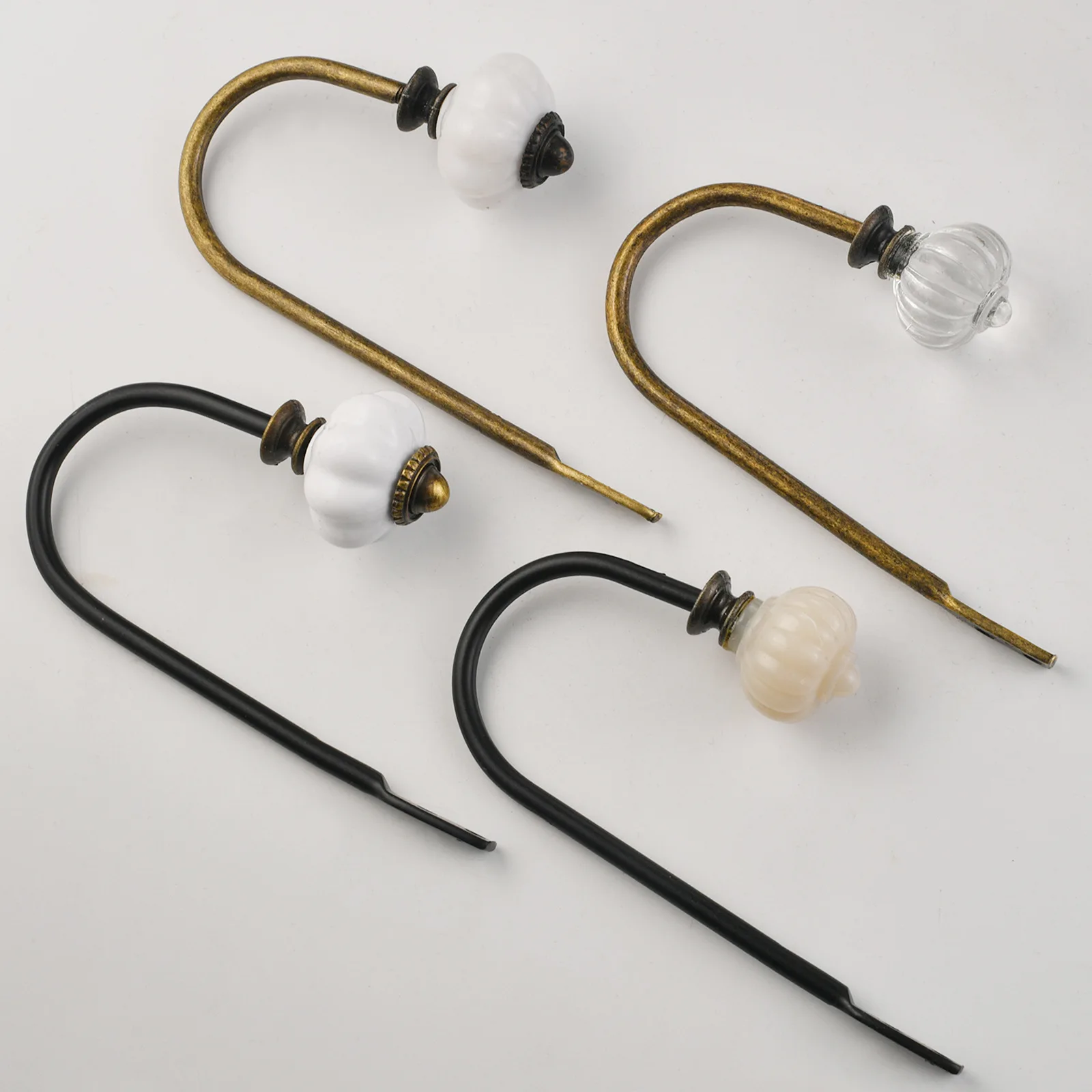 Cross-border simple U-shaped crystal curtain wall hook coat wire single metal wrought iron