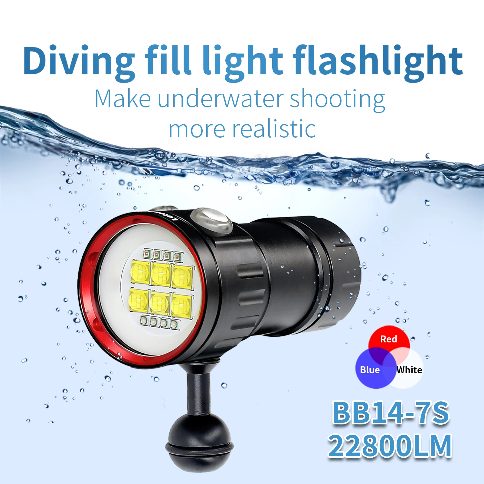 LetonPower Underwater 27 LED Photography Video Diving Flashlight  Light Highlight 100M Waterproof  Tactical Camera  Torch Lamp