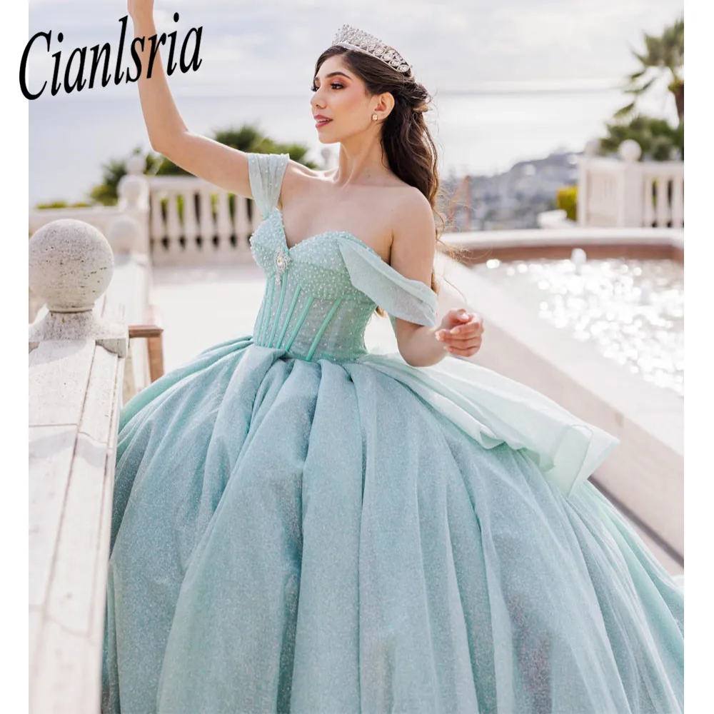 2023 Romantic Floral Quinceanera Dresses Light Blue quinceañera de 15 Cinderella Birthday Ball Gown