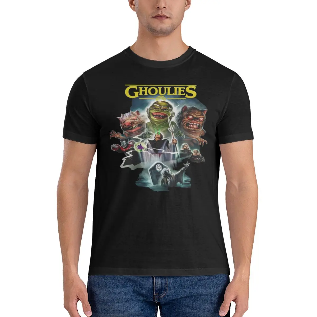 Ghoulies Art Men T Shirts Braindead Horror Movie Fun Tee Shirt Short Sleeve Round Neck T-Shirt Cotton Gift Idea Clothing