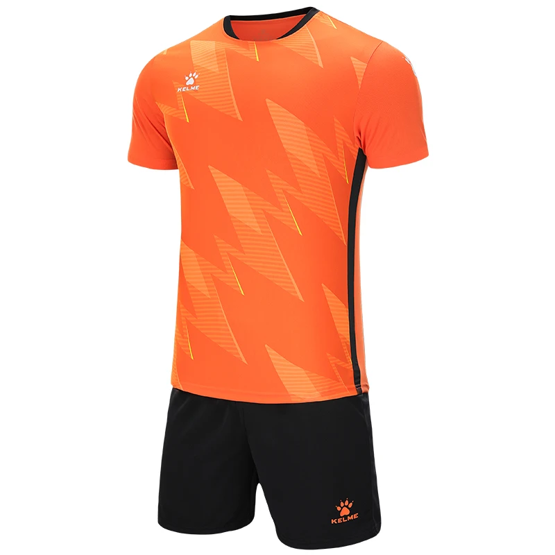 KELME Football Uniform Suit Male Adult Game Training Short-Sleeved Sports Uniform Jersey Custom 8251ZB1004