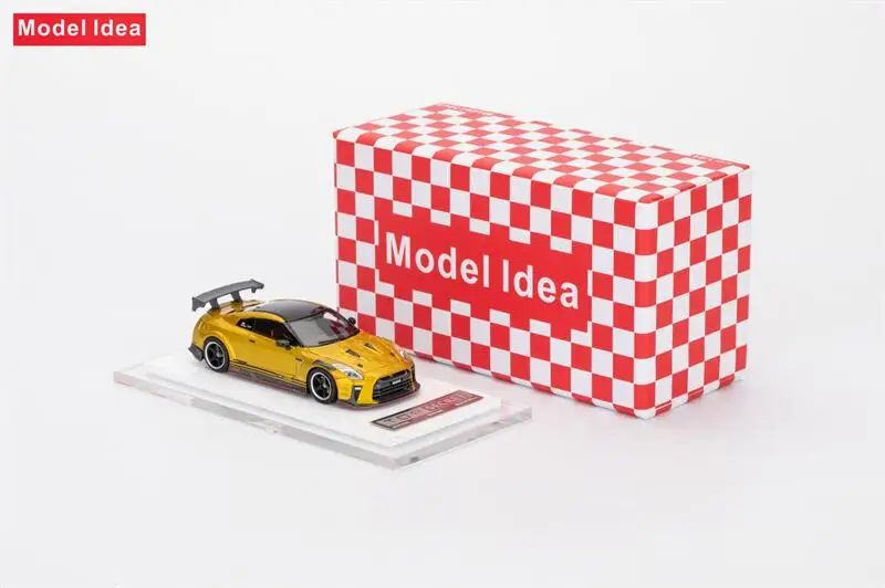 **Pre-order** Model Idea 1:64 GT-R R35 Top Secret Gold Limited299 Resin Model Car