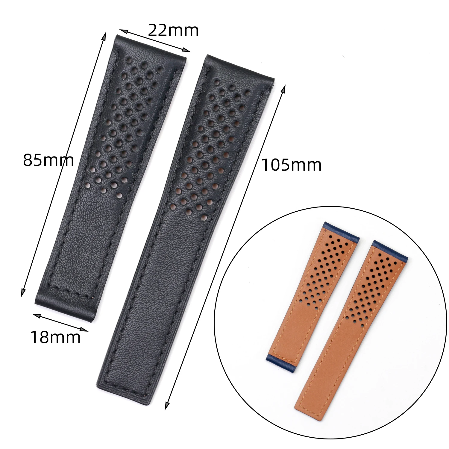 SAUPPO Suitable for TAG Heuer MONACO Men Watch Band Top Layer Leather Belt Calf Skin Leather Watch Accessories with Clasp