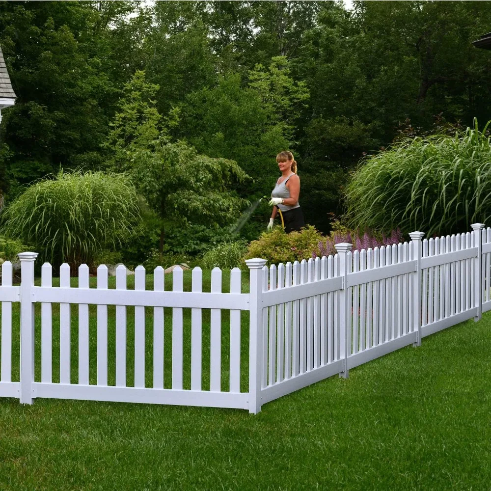 

3ft H x 6ft W (1 Panel + 1 Post) No Dig Zippity Newport Fence Kit, White Vinyl Picket Fence