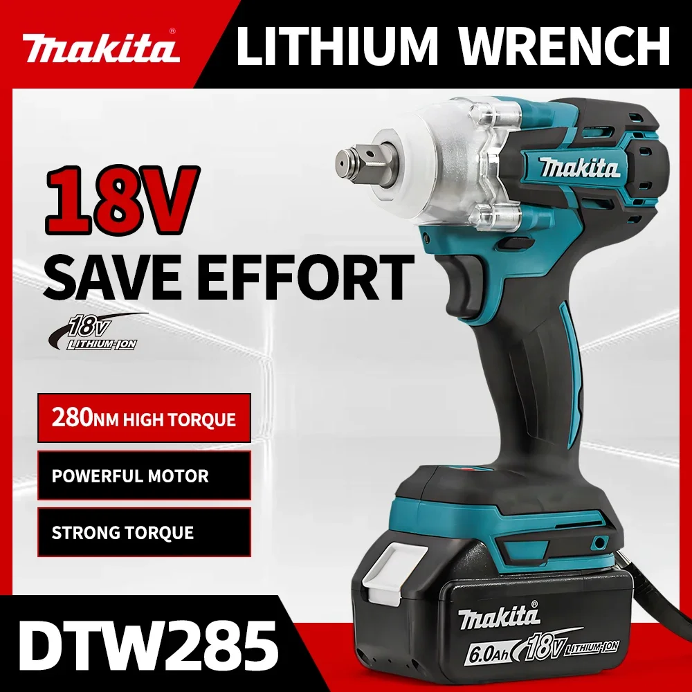 

Makita DTW285 Electric Screwdriver 280N.m 1/2" Socket Rechargeable Drill Driver Compatible For Makita 18V Battery