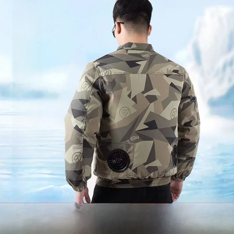 Summer Air Conditioning Suit with Fan Installation Versatile Accories Suitable for All Fans Workwear orm Long Sve Z...